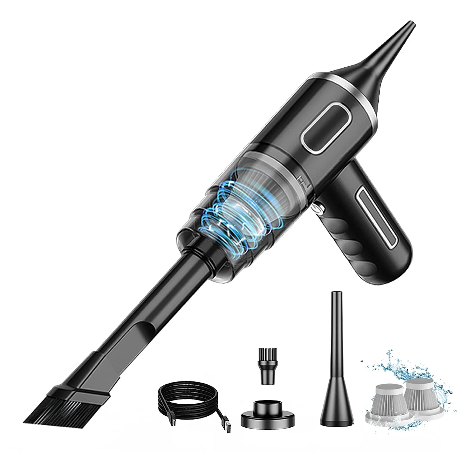 Handheld Vacuum Cordless, 29000PA Powerful Car Vacuum Cleaner, 120W Mini Rechargeable Hand Held Vacuum, Hand Held Vacuum with Strong Suction Bug Sucker for Home, Pet Hair, Car, Black